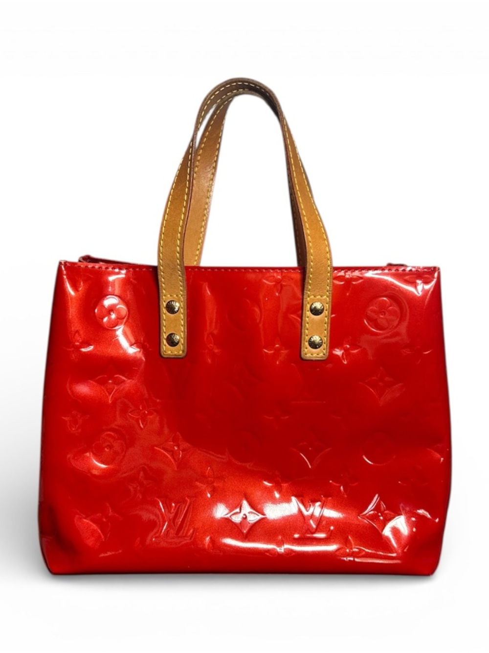 Louis Vuitton Red Monogram Vernis Reade PM Tote Bag - Auth Vintage 2003 France
